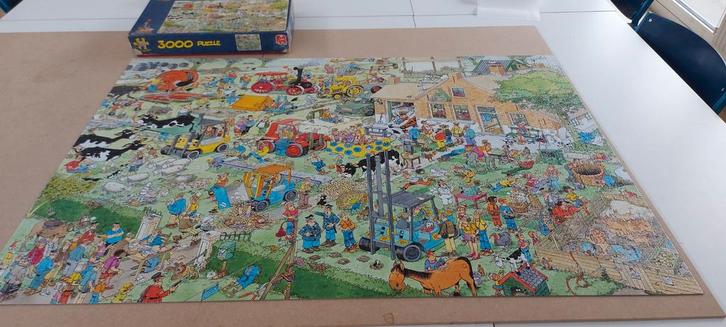 Jan van Haasteren Puzzel 3000 Stukjes - Boerderijtafereel, Hobby en Vrije tijd, Denksport en Puzzels, Gebruikt, Meer dan 1500 stukjes
