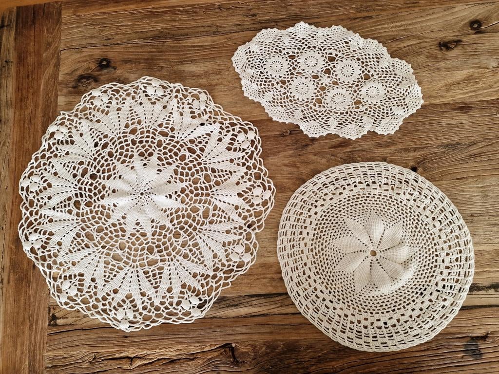 Set van 3 gehaakte kleedjes, Ophalen of Verzenden