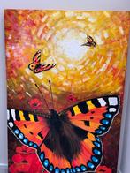 Schilderij van Herbert Bourtscheidt - Vlinders en Papavers, Ophalen