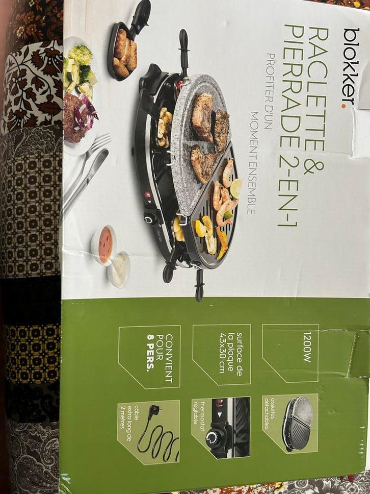 Blokker Raclette & Pierrade 2-in-1, Witgoed en Apparatuur, Gourmetstellen, Zo goed als nieuw, 8 personen of meer, Ophalen