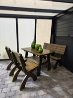 Houten tuinset met tafel en banken, Ophalen