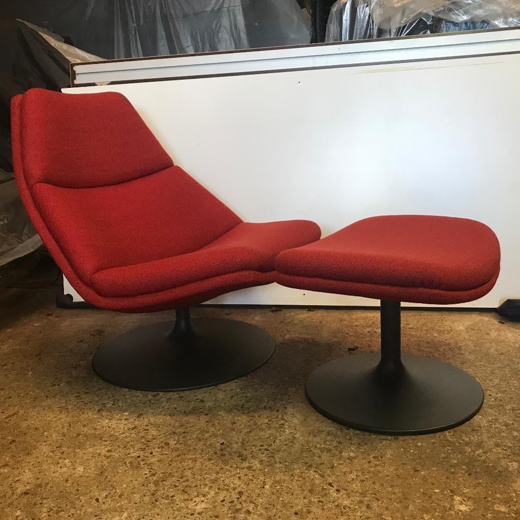 Artifort F511 511 design fauteuil stoel rood, Gebruikt, 75 tot 100 cm, Ophalen of Verzenden, Nvt