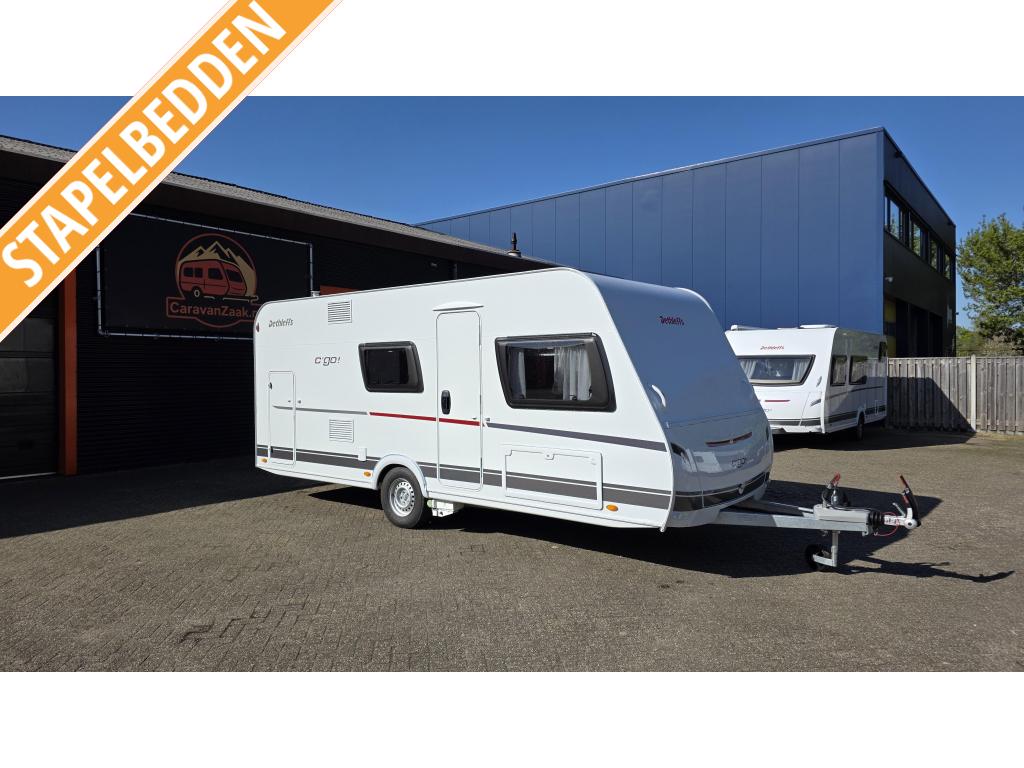 Dethleffs C'Go 495 QSK Stapelbed,Mover,ATC,, Caravans en Kamperen, Dwarsbed, Schokbreker, Bedrijf, Treinzit