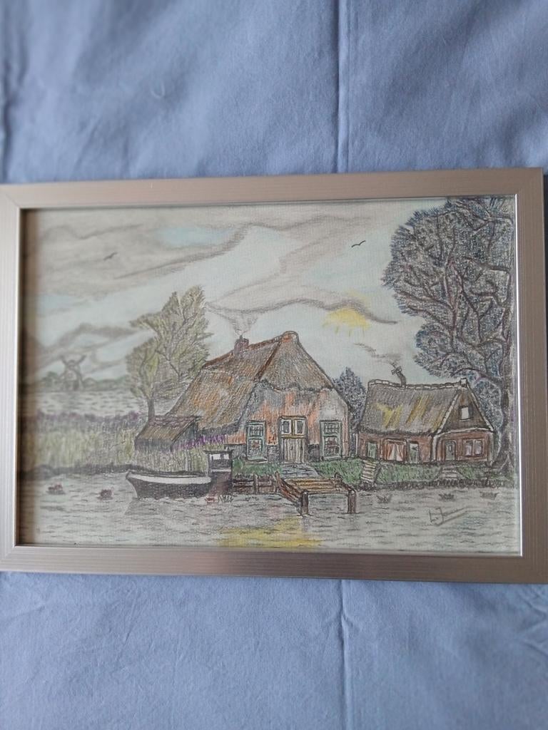 Scheepje in de Brabantse Biesbosch bij het woonhuis gelegd., Ophalen of Verzenden