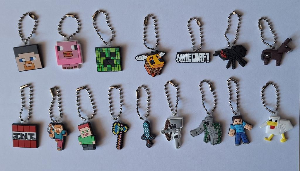 Minecraft sleutelhangers, nieuw!, Ophalen of Verzenden, Nieuw, Feestartikel
