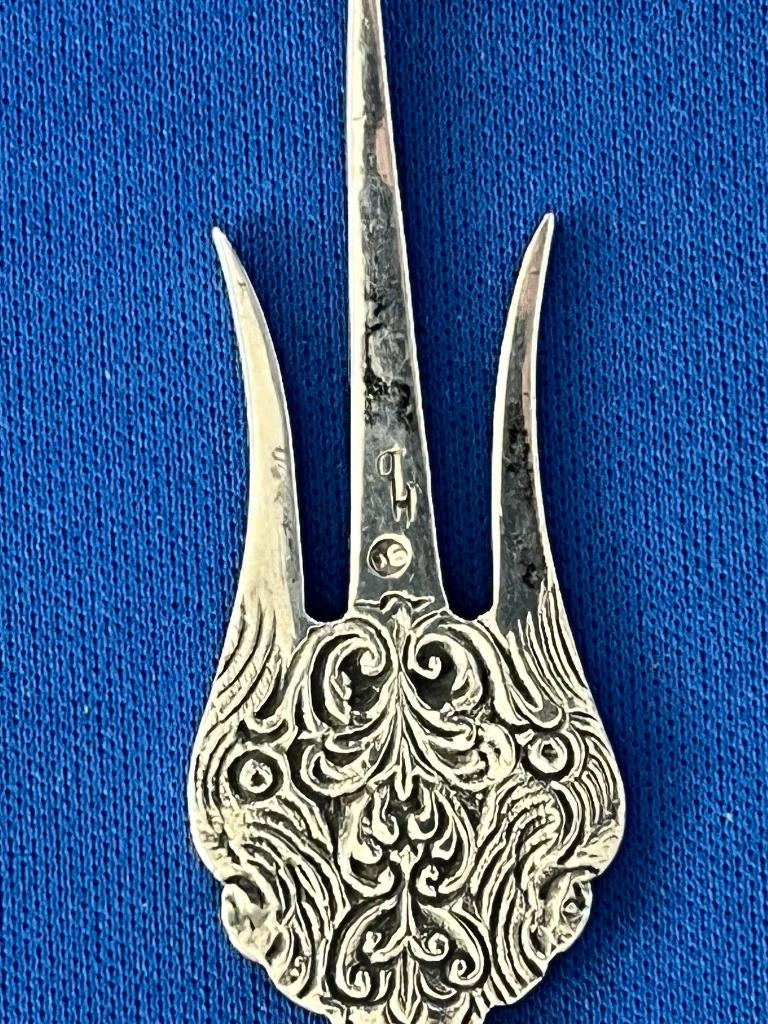 Verzilverde cakevork/cakeprikker, Antiek en Kunst, Antiek | Goud en Zilver, Ophalen of Verzenden, Zilver