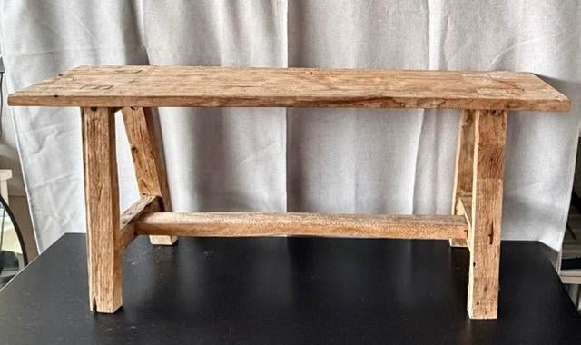 Wood Bench / Hout bankje 100 centimeter, Ophalen, Minder dan 50 cm, Zo goed als nieuw, Minder dan 100 cm