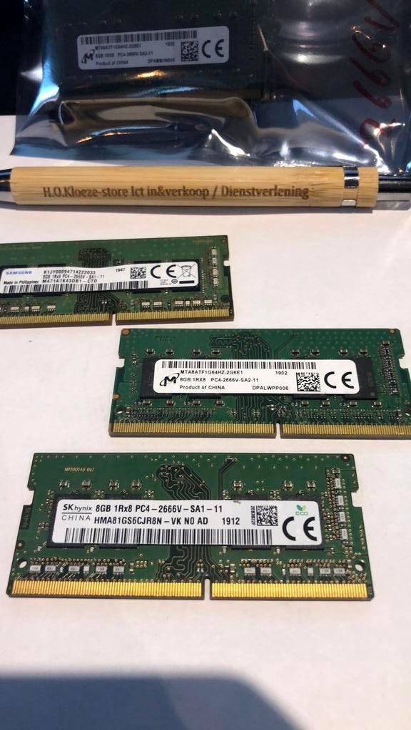 Samsung / Skhynix 8GB DDR4 2666v RAM ., DDR4, 8 GB, Ophalen of Verzenden, Zo goed als nieuw