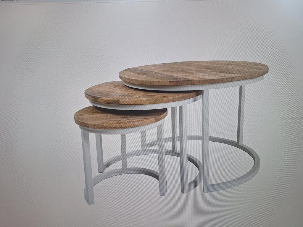 3-delig Salontafel set, Huis en Inrichting, Tafels | Salontafels, Ophalen, Infustrieel, 50 tot 100 cm, Rond