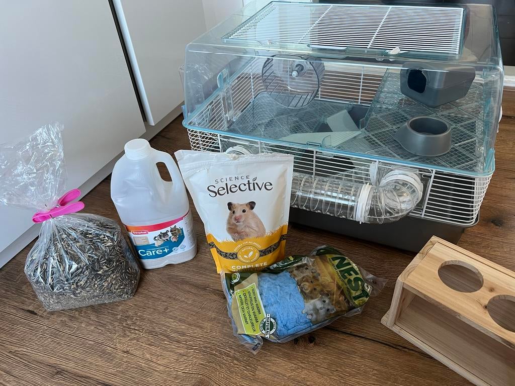 Nieuwe hamsterkooi met extra’s, Dieren en Toebehoren, Ophalen, Minder dan 75 cm, Kooi, Minder dan 60 cm