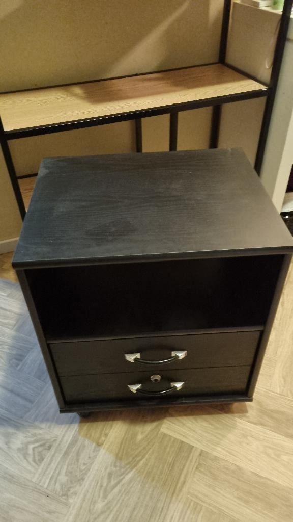 Ladekast zwart, Huis en Inrichting, Kasten | Ladekasten, Ophalen, 1 of 2 laden, 50 tot 100 cm, Zo goed als nieuw