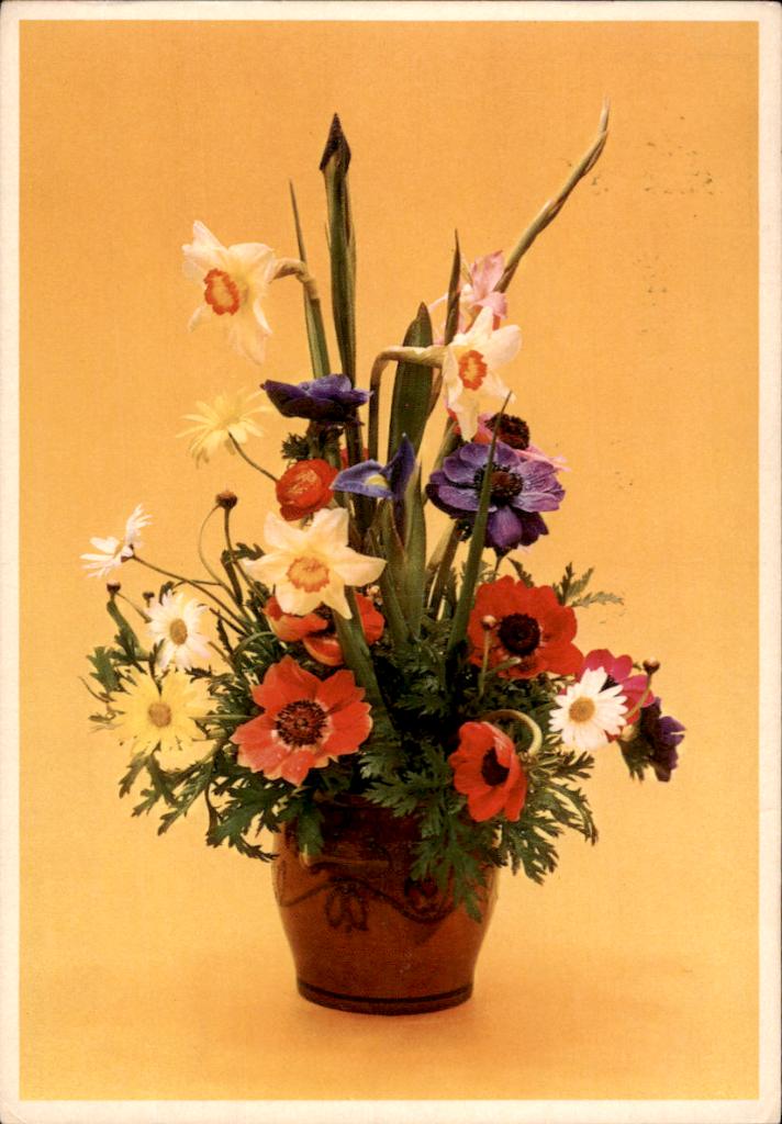 voor het kind, bloemen in bruine pot 1975, Verzenden, 1960 tot 1980, Ongelopen, Feest(dag)