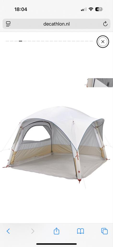 Quechua opblaasbare tent 4 pers. + leeftent - Zeer goed, Ophalen, Zo goed als nieuw, Tot en met 4