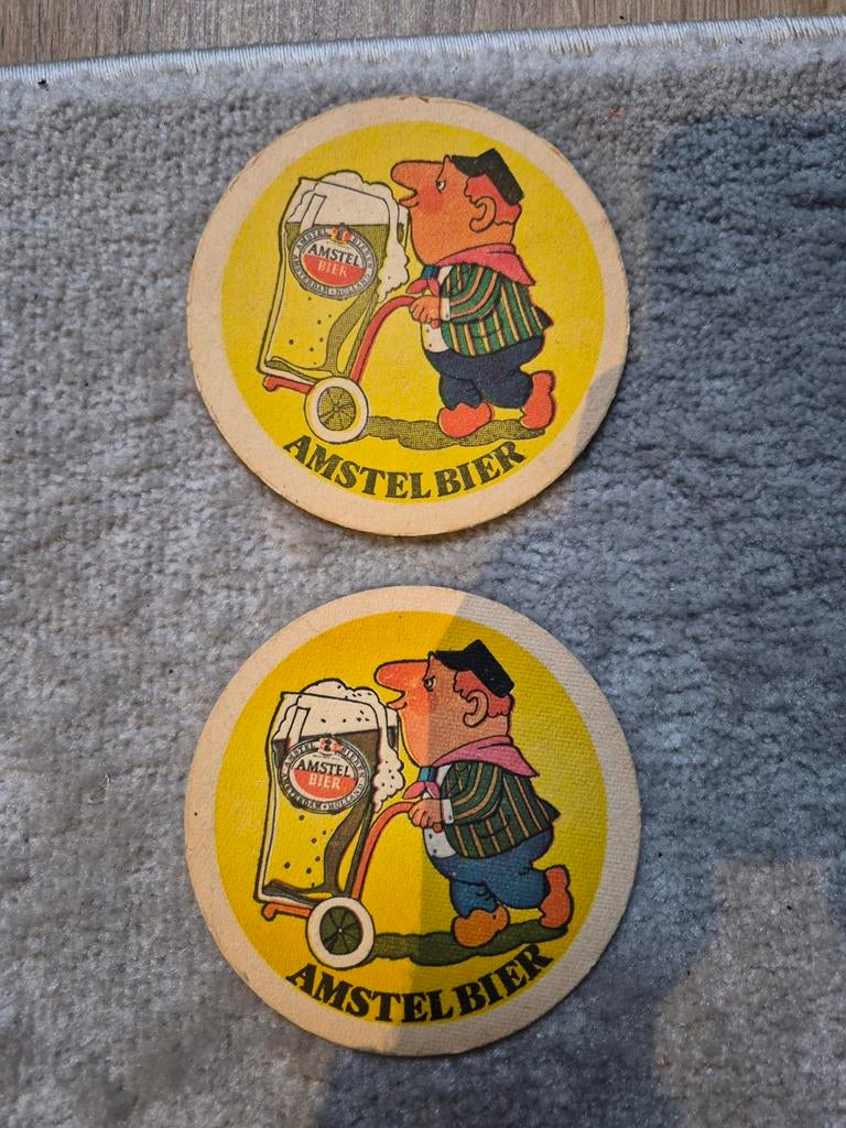 2 Amstel Bier Carnaval Viltjes - Zeldzaam, Verzamelen, Biermerken, Ophalen of Verzenden, Gebruikt, Viltje(s), Amstel