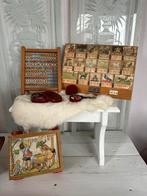 Hoogeveens leesplank 1950 en telraam en puzzel antiek, Antiek en Kunst, Ophalen