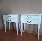 Set van 2 witte nachtkastjes met lades, Huis en Inrichting, Slaapkamer | Nachtkastjes, Ophalen, Gebruikt, Minder dan 45 cm, 55 tot 70 cm