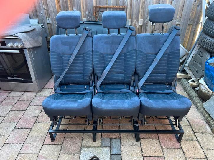 3 persoons bankje ingebouwde 3p gordel isofix oldtimer bus, Auto-onderdelen, Interieur en Bekleding, Renault, Ophalen