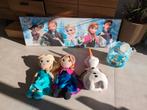 Frozen lamp, canvasdoek en 3 knuffels (Elsa, Anna, Olaf), Ophalen, Gebruikt, Overige typen