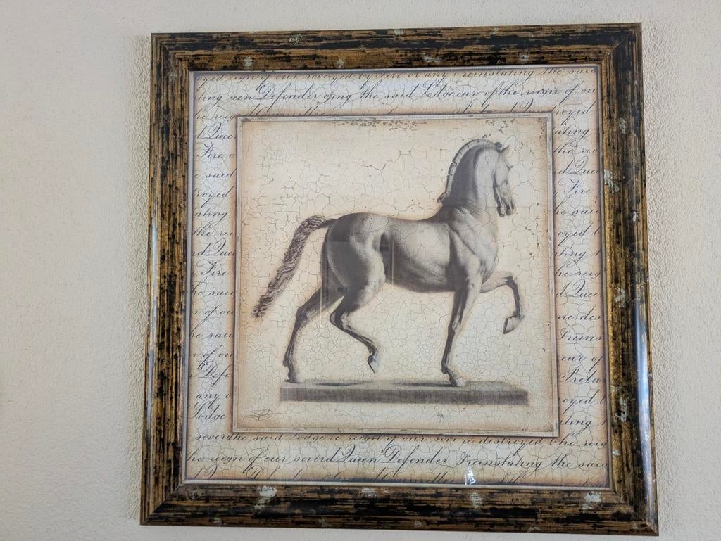 Ingelijste paardenprint - Klassieke stijl, Antiek en Kunst, Ophalen