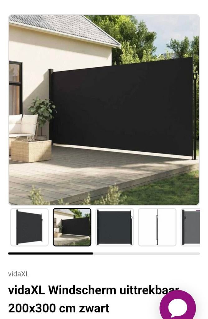 Windscherm voor in de tuin 200x300 cm zwart, Ophalen
