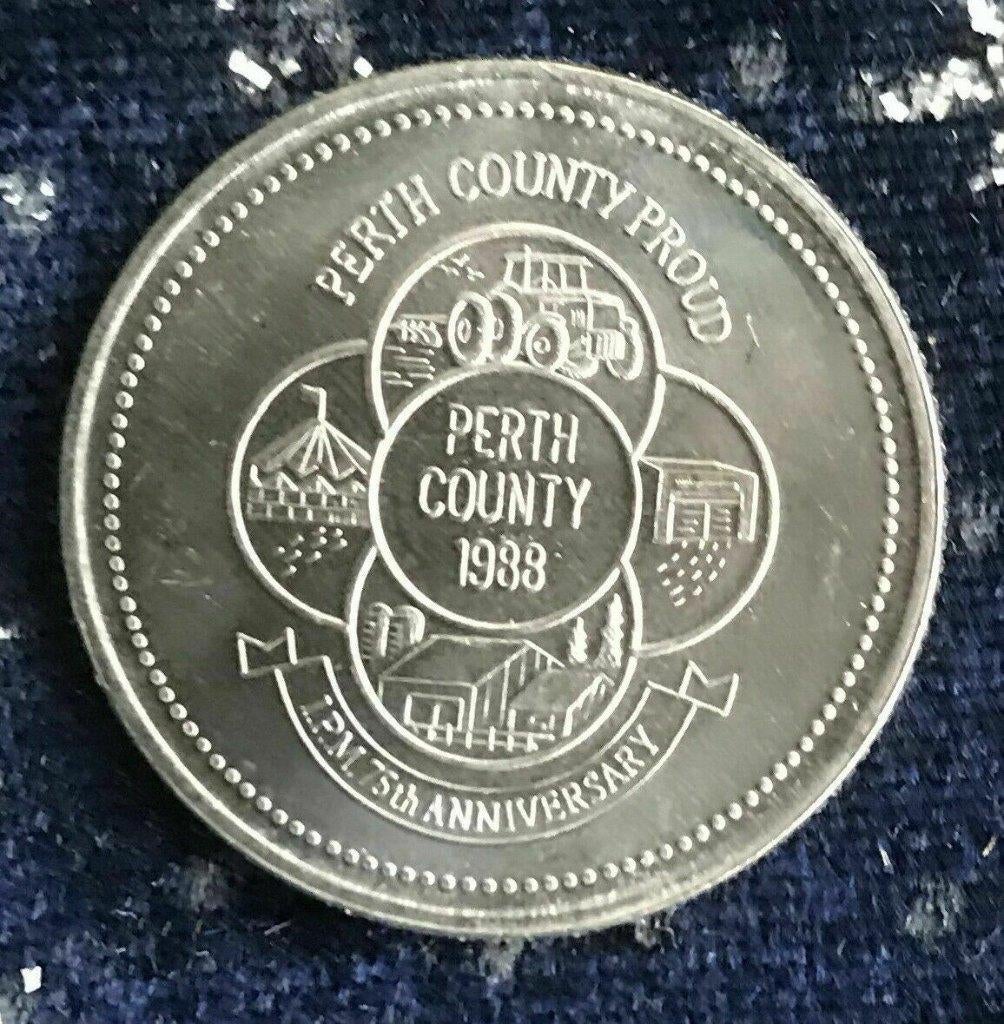 Canada - Perth County 1988 - Plowing Match - Trade Dollar, Ophalen of Verzenden, Noord-Amerika, Losse munt