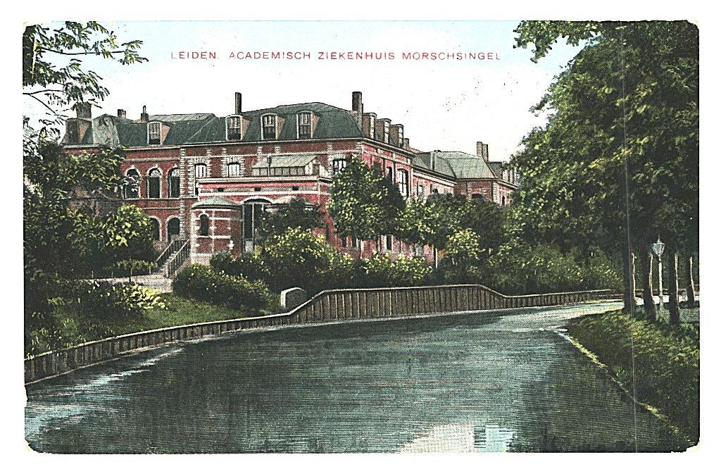 946723 Leiden ziekenhuis Morschsingel 1912 Gelopen, Verzamelen, Ophalen of Verzenden, Voor 1920, Gelopen, Zuid-Holland