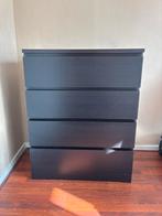 Ikea Malm ladekast met 4 laden - Zwart, Ophalen, 100 tot 150 cm, 50 tot 100 cm, Zo goed als nieuw