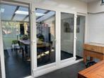 Kunststof pui openslaande deuren en 2 zijlichten HR++-glas, Ophalen, Kunststof, Gebruikt, Deurkozijn