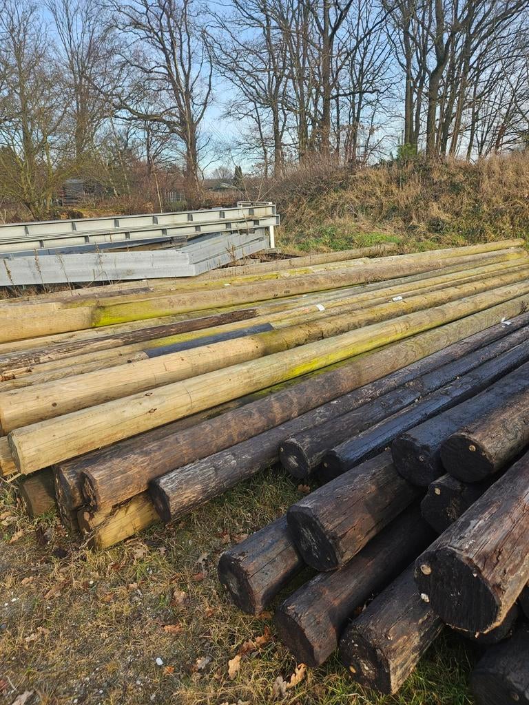 Houten palen lantaarnpalen 7m lang, Ophalen of Verzenden, 250 cm of meer, Palen
