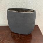 Donkergrijze bloempot, pot, grijs 25x27x12, Tuin en Terras, Rond, Ophalen of Verzenden, Zo goed als nieuw, Aardewerk