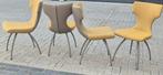 Leolux Callas Design eetkamerstoelen geel grijs, Huis en Inrichting, Stoelen, Leer, Ophalen of Verzenden, Zo goed als nieuw, Vier