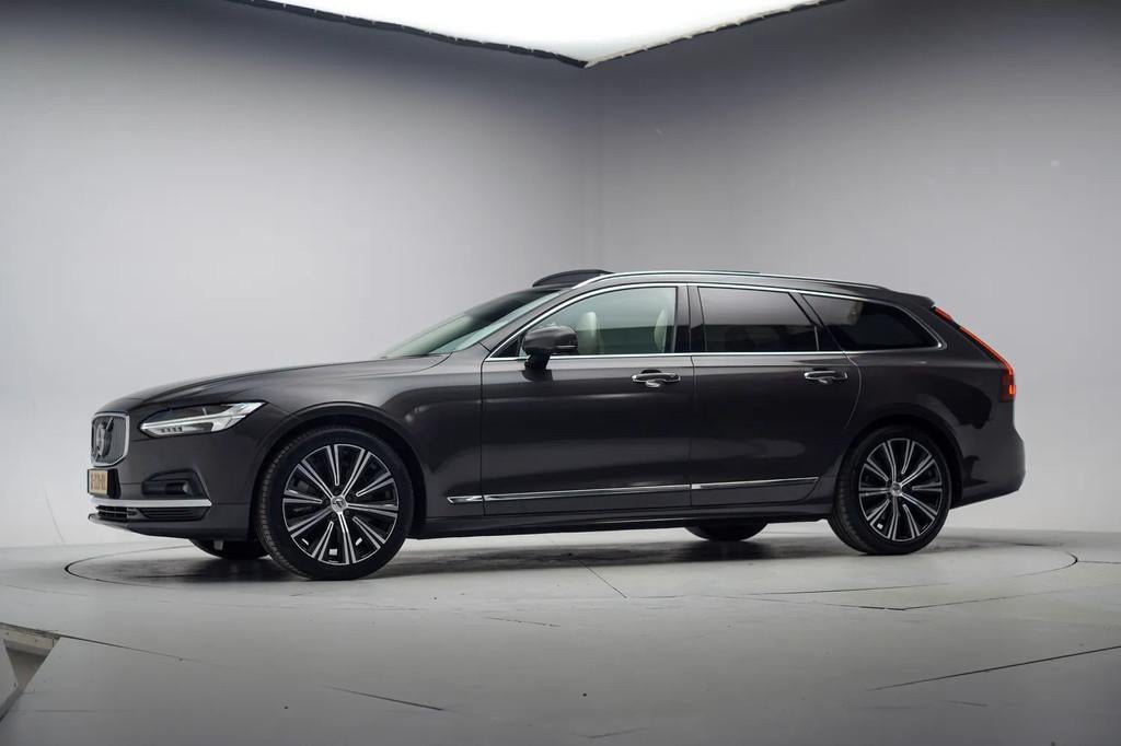 Volvo V90 2.0 B5 250pk Inscription Aut. [ Panorama Leder Sto, Automaat, 4 cilinders, 1731 kg, Zilver of Grijs