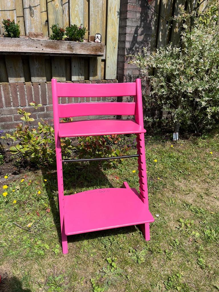 Tripp trapp stoel roze, gebruikt en netjes, Ophalen, Gebruikt, Meegroeistoel