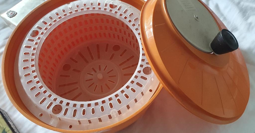 Slacentrifuge andijvie groenten Moulinex zgan vintage goed, Ophalen, Kunststof, Overige merken, Oranje