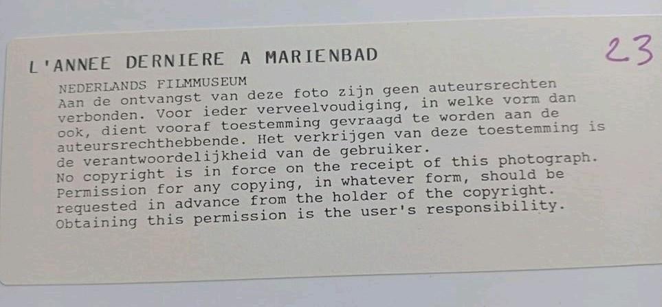 Filmmuseum foto - Naakt erotiek L'Année Dernière à Marienbad, 1960 tot 1980, Gebruikt, Foto, Ophalen of Verzenden