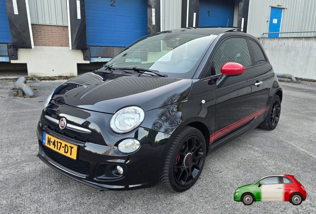 Fiat 500 S 1.2 C 2013 Zwart, Auto's, Voorwielaandrijving, Euro 5, 4 cilinders, 840 kg