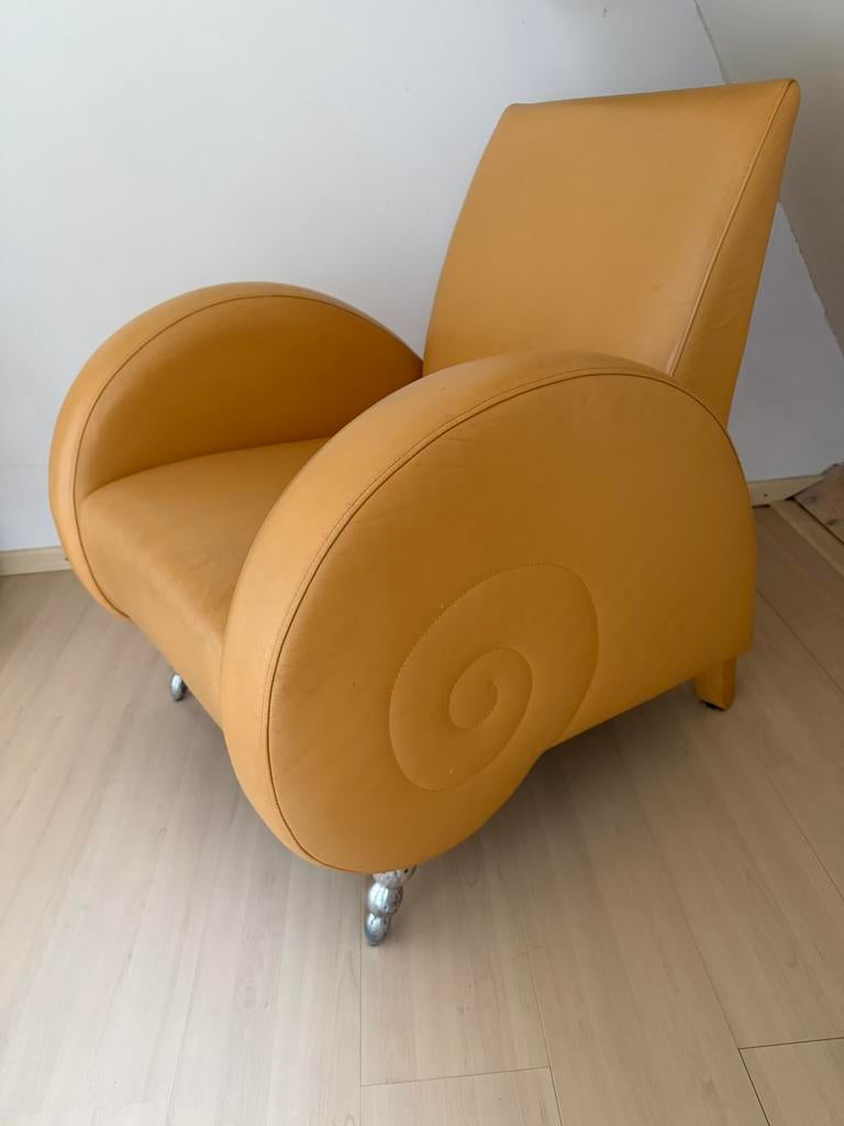 Snail House Chair Design fauteuil, Ophalen, Gebruikt, 50 tot 75 cm, Leer