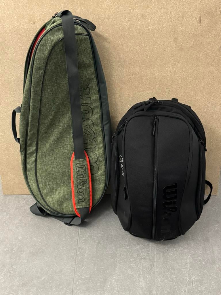 Twee Wilson Tennistassen: Racket en Rugzak, Sport en Fitness, Tennis, Ophalen of Verzenden, Zo goed als nieuw, Tas, Wilson