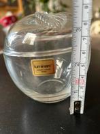 Vintage Luminarc Glazen Schaaltje met Deksel appel kristal, Gebruikt, Schaal, Rond, Ophalen of Verzenden