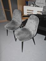 4 Eetkamerstoelen Grijs & Roze, Huis en Inrichting, Stoelen, Ophalen, Gebruikt, Overige kleuren, Metaal