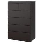 IKEA MALM Ladekast - 6 lades - zwartbruin - 80x123, Huis en Inrichting, Ophalen, 5 laden of meer, 100 tot 150 cm, 50 tot 100 cm