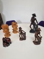 Indonesische Houten Beeldjes (6 stuks), Ophalen of Verzenden