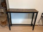 Hoge tafel met metalen frame., Huis en Inrichting, Ophalen, 25 tot 50 cm, Rechthoekig, 100 tot 150 cm