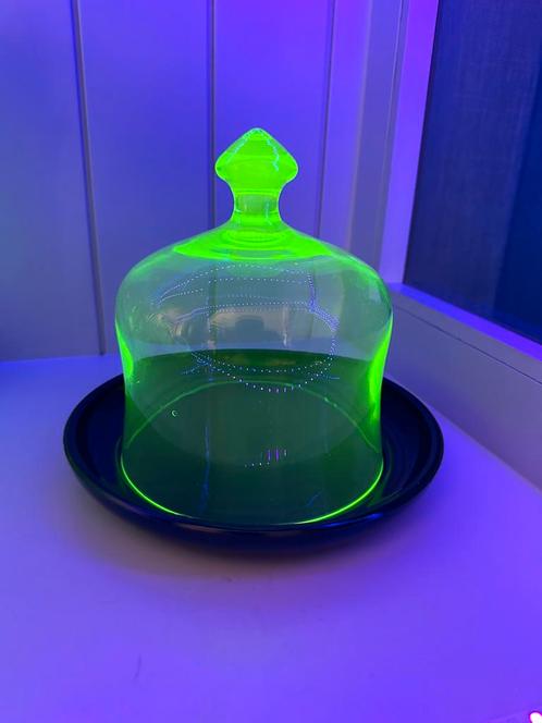 Uranium kaasstolp A.D. Copier - Leerdam, Antiek en Kunst, Antiek | Glas en Kristal, Ophalen of Verzenden