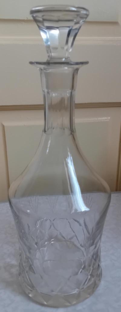 Antiek grote kristal heldere karaf amandel en ruit geslepen, Antiek en Kunst, Antiek | Glas en Kristal, Ophalen of Verzenden