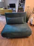 Eenpersoonsslaapbank petrol blauw/aqua, Huis en Inrichting, Stoelen, Ophalen, Zo goed als nieuw, Blauw, Eén