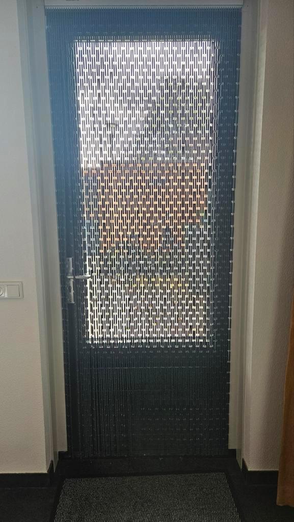 Vliegengordijn hulzen antraciet, Doe-het-zelf en Verbouw, Deuren en Horren, Gebruikt, Overige typen, 215 cm of meer, 80 tot 100 cm