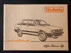 Alfa Romeo Giulietta Instructieboekje 1983, Ophalen of Verzenden