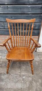 4 Vintage houten eiken fauteuils, Ophalen, Zo goed als nieuw, Bruin, Vier