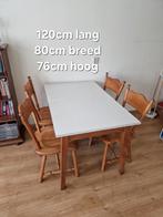 Eet tafel met 4 Oirschotse stoelen, Huis en Inrichting, 4 tot 6 stoelen, Zo goed als nieuw, Ophalen